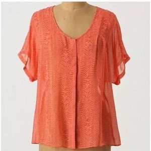 Anthro Maeve Tiburon Silk shirt